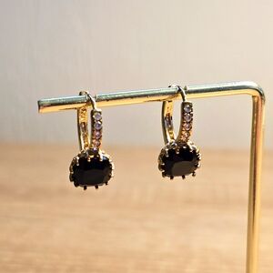 Elegant Gold and Black Earrings